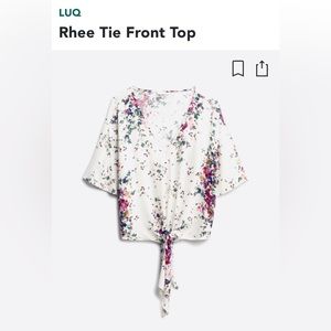 LUQ Rhee Tie Front Top NWT!